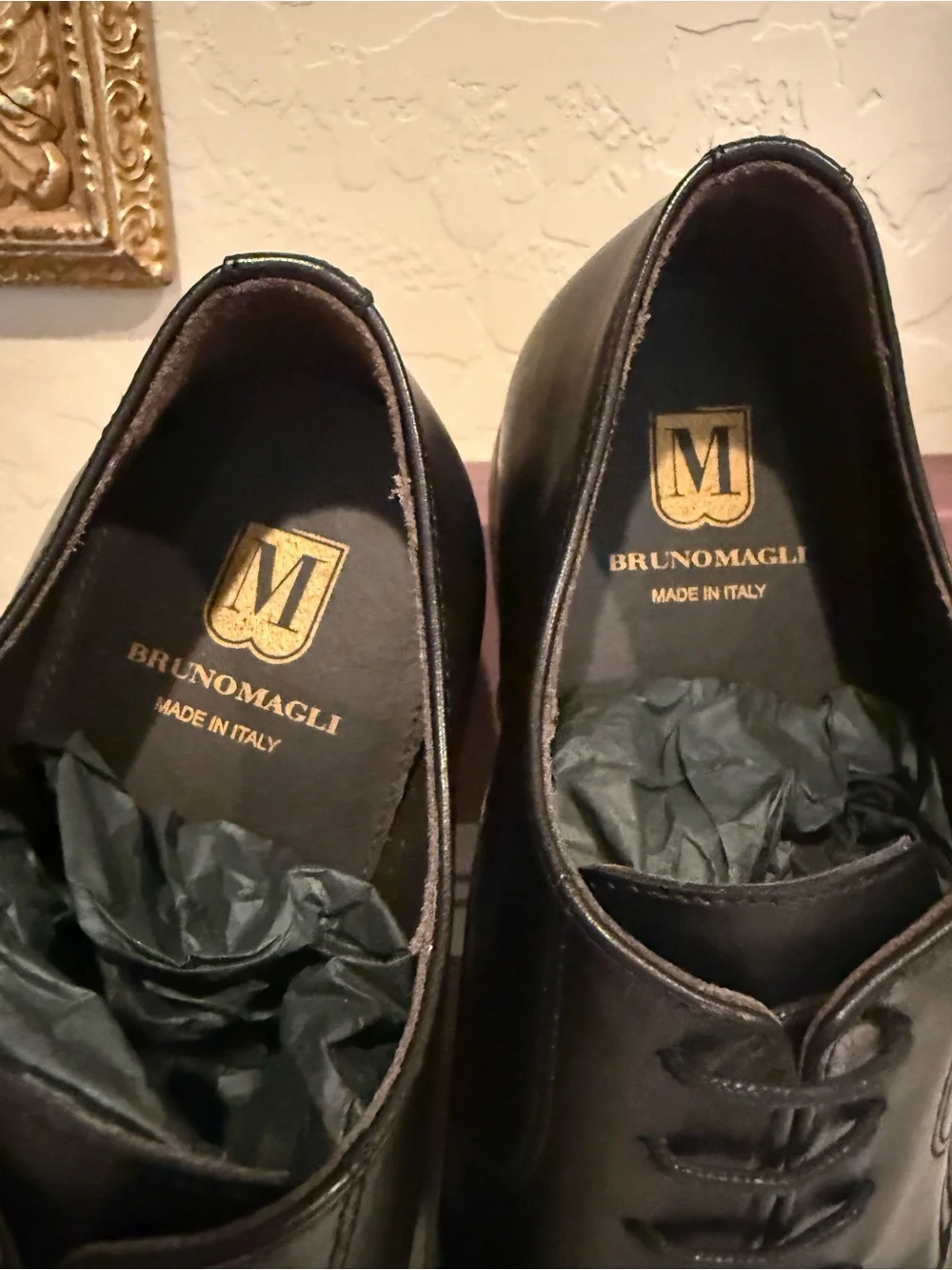 BRUNO MAGLI PELLO BLACK LEATHER LACE OXFORD/ DERNY SHOE men’s size 8.5 NWT